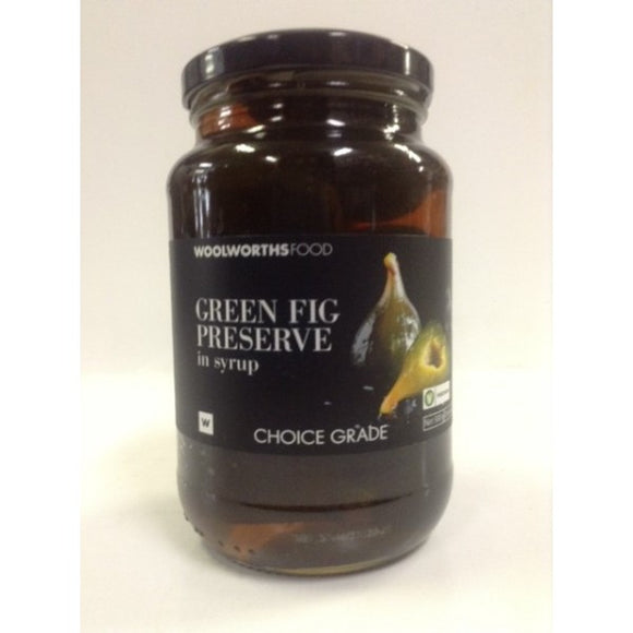 Woolworths Green Fig Preserve in syrup - 340g